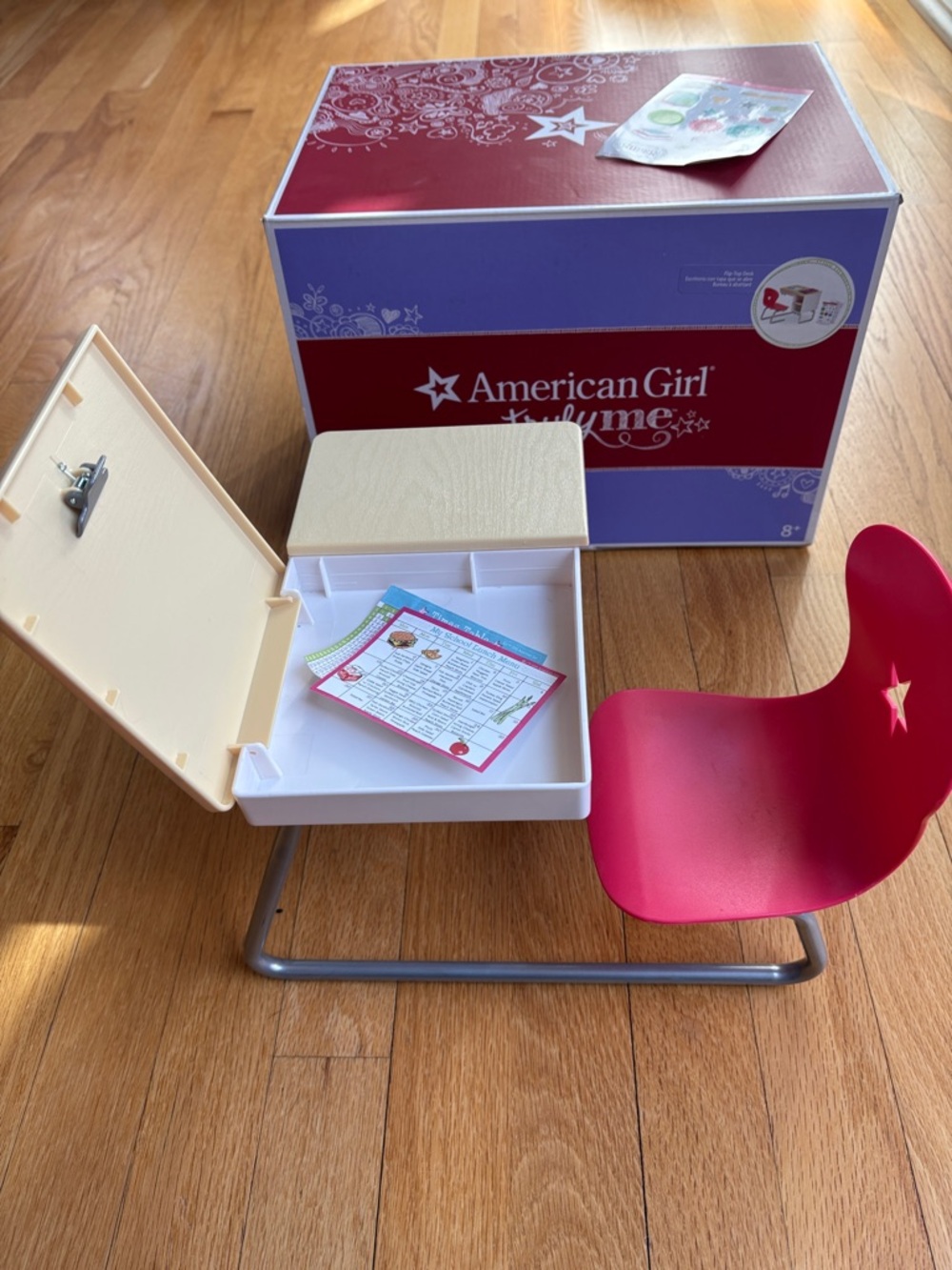 American Girl Truly Me Flip Top desk chair school for 18 in doll w/ original box